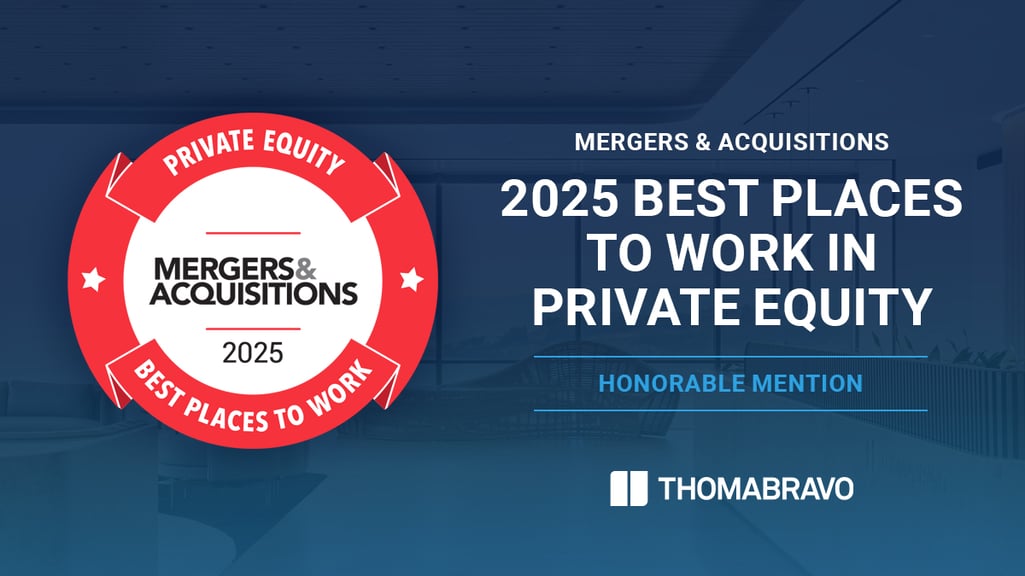 Thoma Bravo with an Honorable Mention as part of its 2025 Best Places to Work in Private Equity